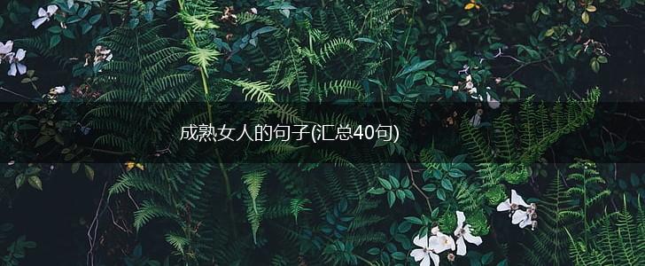 成熟女人的句子(汇总40句),第1张