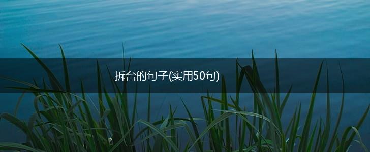 拆台的句子(实用50句),第1张