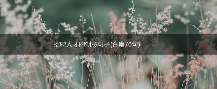 招聘人才的创意句子(合集70句),第1张