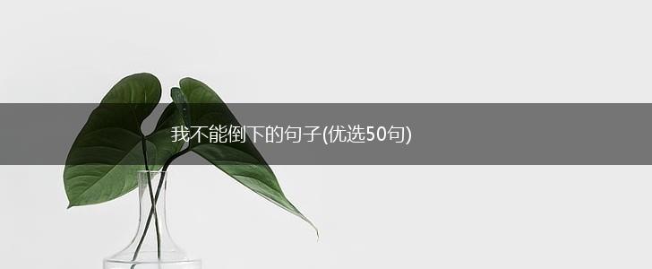 我不能倒下的句子(优选50句),第1张