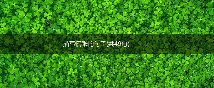 描写慌张的句子(共49句),第1张
