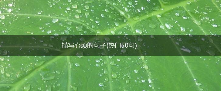 描写心烦的句子(热门50句),第1张