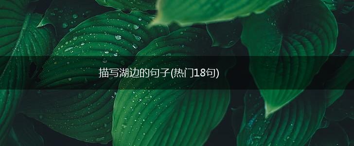 描写湖边的句子(热门18句),第1张