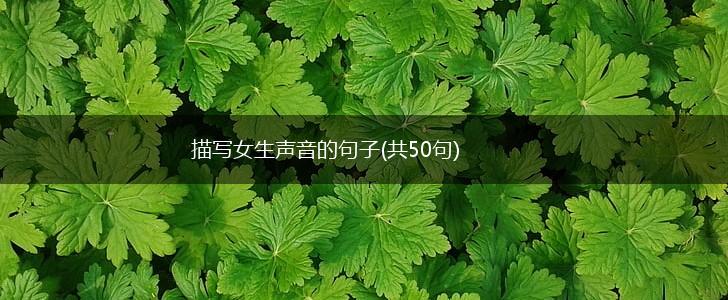 描写女生声音的句子(共50句),第1张