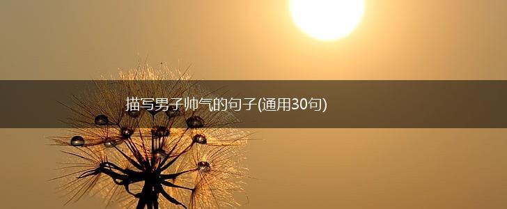 描写男子帅气的句子(通用30句),第1张