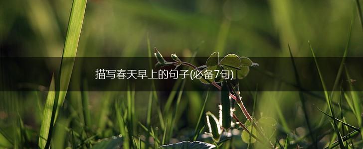 描写春天早上的句子(必备7句),第1张