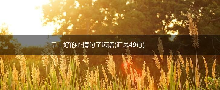 早上好的心情句子短语(汇总49句),第1张