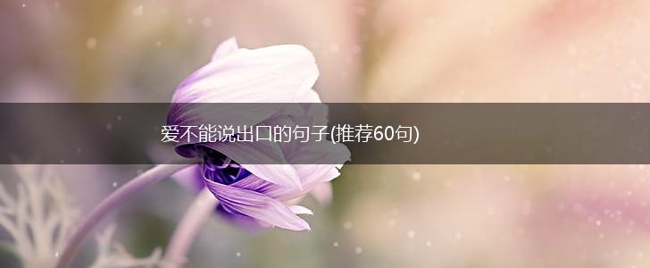 爱不能说出口的句子(推荐60句),第1张