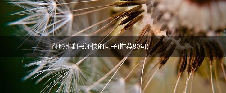 翻脸比翻书还快的句子(推荐80句),第1张